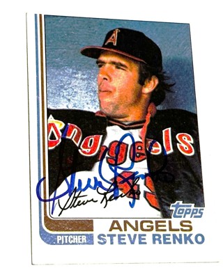 Autographed 1982 Topps Steve Renko #702 California Angels Baseball Card