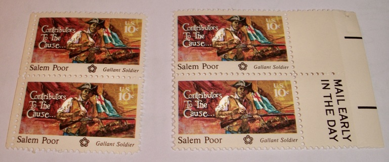 Scott #1560, Salem Poor, 4 Useable 10¢ US Postage Stamps