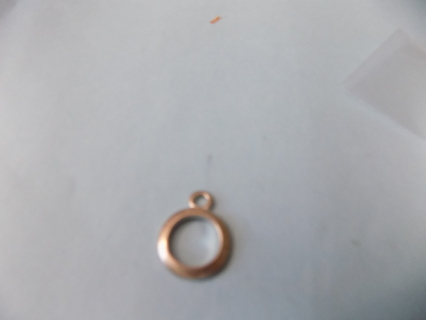 Silvertone thick hollow circle charm # 1