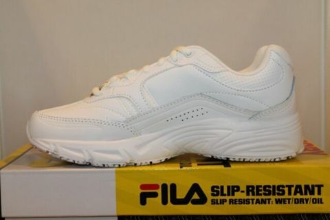 Fila White Slip Resistant Work Shoes