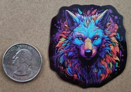 Neon Wolf Sticker