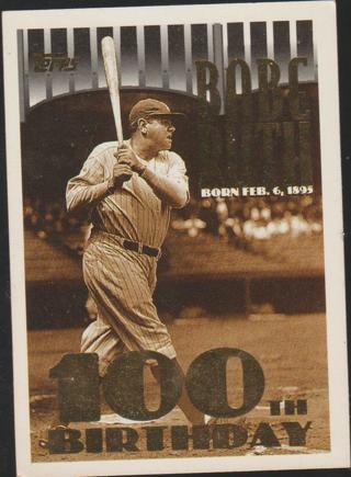 Babe Ruth 1995 Topps 100th Birthday Card New York Yankees  Gold #3