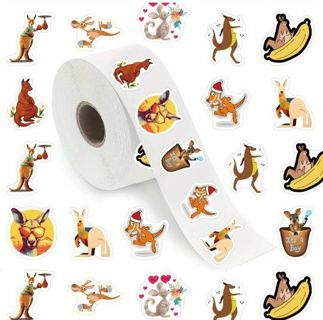 ↗️NEW⭕(10) 1" ADORABLE KANGAROO STICKERS!!⭕ ANIMAL FUNNY BANANA