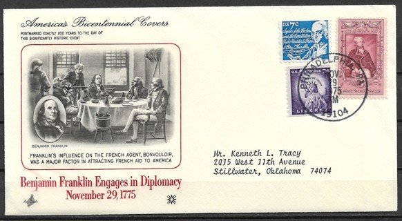 1975 America's Bicentennials Covers: Ben Franklin Engages in Diplomacy