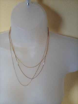 NEW in GIFT BOX= AVON GENUINE MOTHER OF PEARL MULTI-STRAND NECKLACE"= 16"X 17"X18"{3 LAYERS}