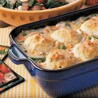 new grandma's recipe=creamed chicken & bisquits recipe card