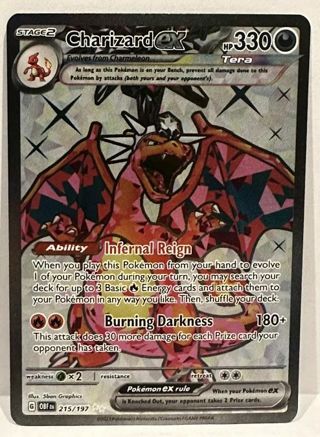 NM Ultra Rare Charizard Ex Shiny Scarlet and Violet Pokemon card