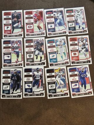 12 red foil contenders nfl trading cards