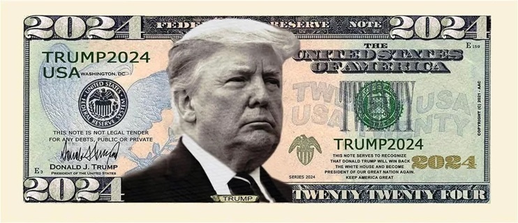 President Donald Trump 2024 Novelty Money Bills Party Fake Play Funny MAGA Note