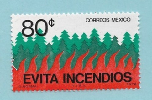 1976 Mexico Sc1146 Prevent Fires MNH 