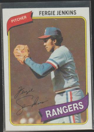 1980 Topps Baseball FERGIE JENKINS (#390) - RANGERS / CUBS / HOF