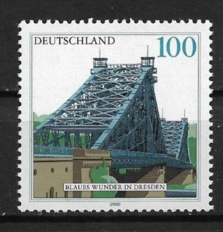 2000 Germany Sc2080 Blue Wonder Bridge, Dresden MNH