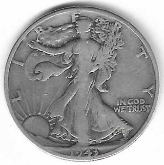 Estate Find 1943-D Walking Liberty Half Dollar 90% Silver U.S. 50 Cent Coin