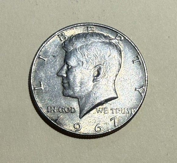 FREE: AU-BU SILVER 1967 Kennedy Half Dollar JFK