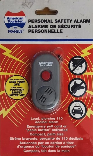 1994 American Tourister Personal Safety Alarm - sealed in plastic - 3" x 1 1/2"