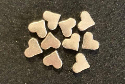 10 Metal Heart Beads