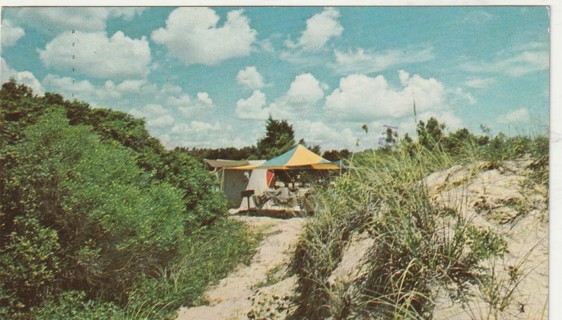 Vintage Used Postcard: (m): Tent Camping, Huntington Beach State Park, SC