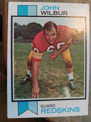 1973 TOPPS JOHN WILBUR WASHINGTON REDSKINS FOOTBALL CARD# 196