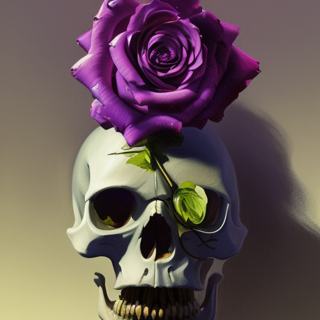 Listia Digital Collectible: Purple Rose Skull