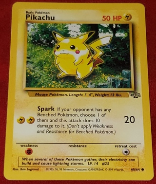 ⚡ Pokemon Card Pikachu 60/64 ⚡ 50 HP Vintage Jungle Set