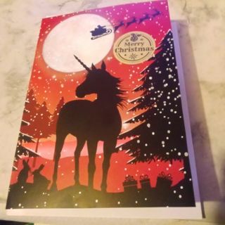 Merry Christmas Unicorn - Design Blank Note Card