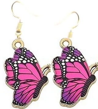 GP ENAMEL BUTTERFLY EARRINGS STYLE 7 LOT 2 (PLEASE READ DESCRIPTION) 