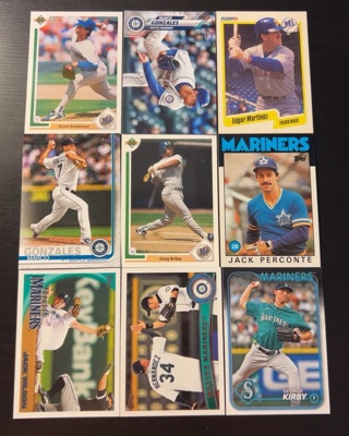 9 Seattle Mariners baseball cards 