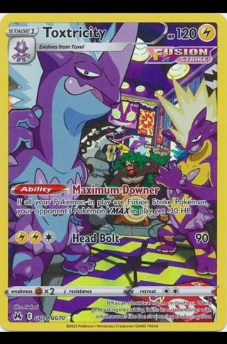 NM Secret Rare GG Toxtricity Pokemon card TCG SWSH