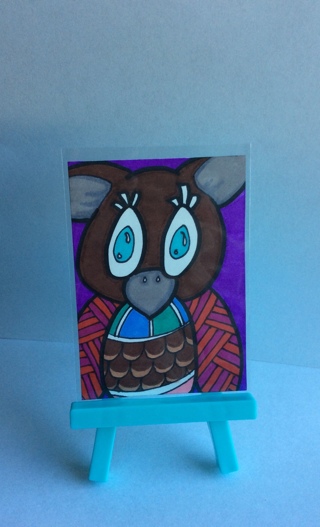 Dustin the Owl original drawing aceo Limited sale