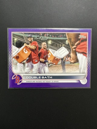 Xander Bogaerts & Christian Vazquez “Double Bath” 2022 Topps Series 1 Meijer Purple Baseball Card