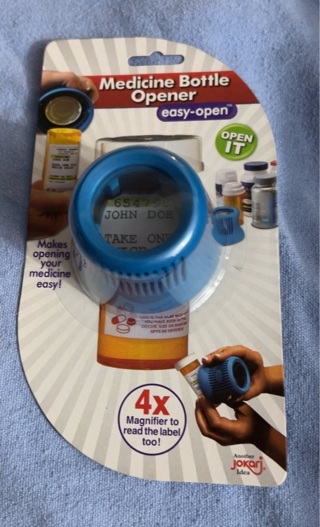 Brand New: Easy Open Medicine Bottle! With A 4x Magnifier, To Help To Read Labels 