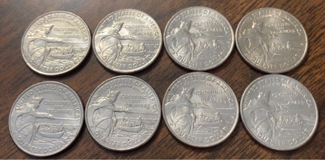 8 Washington Crossing the Delaware Quarters