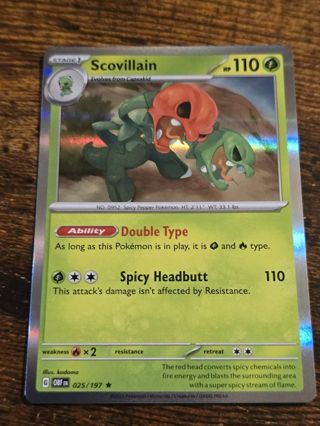 Pokemon Scovillain holo rare card 025/197