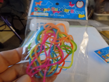 NIP shaped rubber bands assorted colors # 4