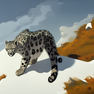 Listia Digital Collectible: Snow Leopard on the Mountainside