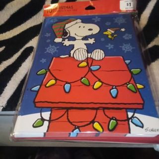 10 Christmas Cards - Snoppy