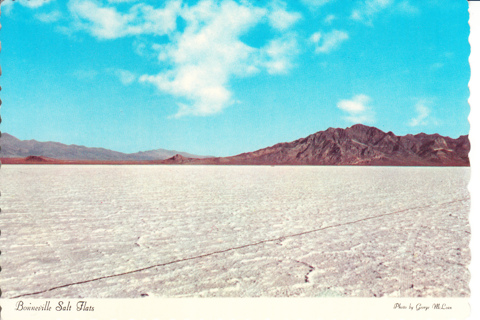 Vintage Postcard Bonneville Salt Flats, UT