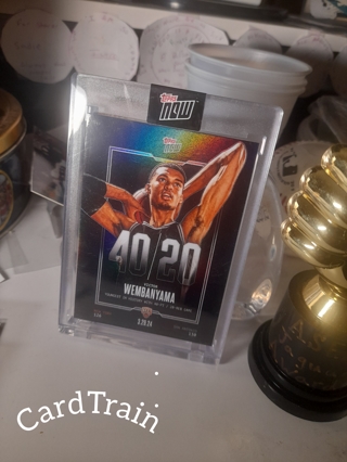 2024 Rookie VICTOR WEMBANYAMA 40/20 Sealed in Glass Topps Now...Youngest