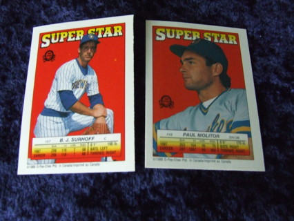 1988 Milwaukee Brewers O Pee Chee Sticker Back Card Lot of 2