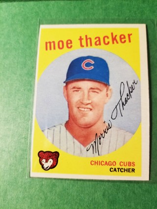  1959 - TOPPS EXMT - NRMT BASEBALL - CARD NO  - 474 - MOE THACKER - CUBS