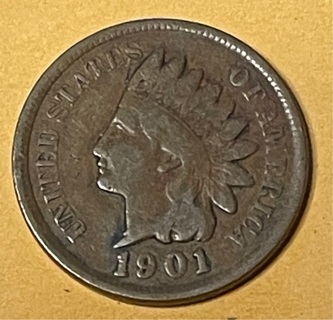 1901 Indian Head Cent Partial Liberty 