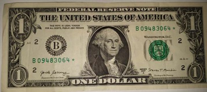 *One Dollar Bill Star Note*