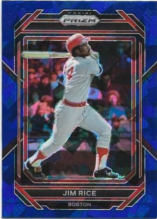 2023 PRIZM JIM RICE BLUE CRACKED ICE PRIZM REFRACTOR CARD