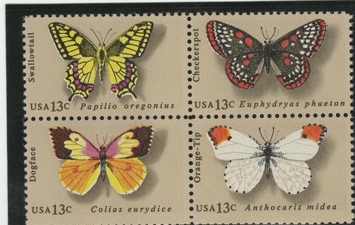 1977, #1712-1715. Four Butterflies Stamps