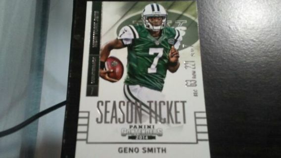 2014 PANINI CONTENDERS SEASON TICKET GENO SMITH NEW YORK JETS FOOTBALL CARD# 56