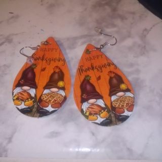 Happy Thanksgiving Gnome Earrings