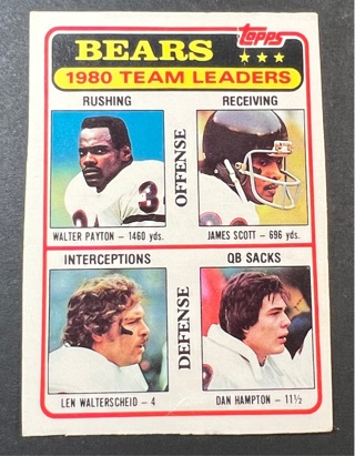 1980 Topps Team Leaders Walter Payton #264 Chicago Bears