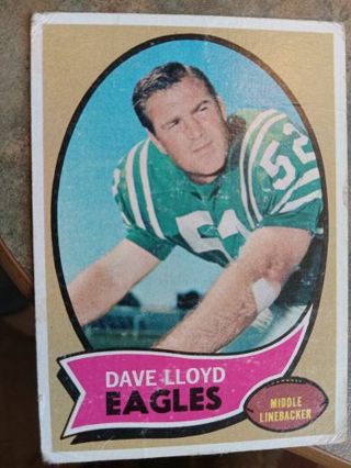 1970 T.C.G. DAVE LLOYD PHILADELPHIA EAGLES FOOTBALL CARD# 21