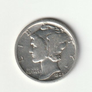 1929 Mercury Dime 90% Silver U.S. Ten Cent Coin