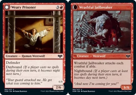 Weary Prisoner // Wrathful Jailbreaker MTG Innistrad: Crimson Vow 